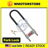 FORK LOCK MOTORCYCLE U LOCK HEAVY DUTY HANDLE FORK LOCK SECURITY SAFETY LOCK KUNCI FORK DEPAN ABSORB
