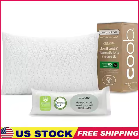 Adjustable King Size Pillow Sleeping Cross Cut Memory Foam Medium Firm Support Back Stomach Side Sle