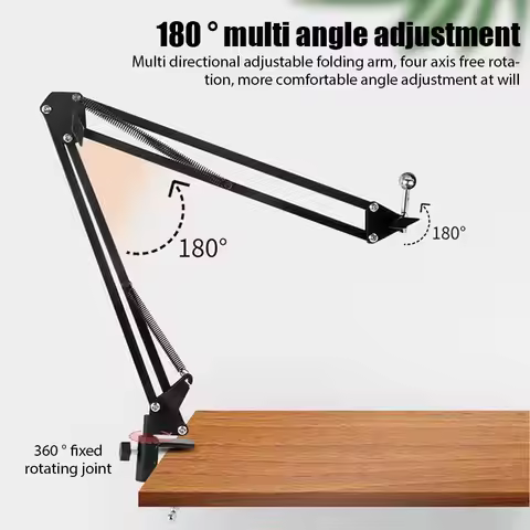 Adjustable Microphone Stand Desktop Boom Holder Professional Flexible Scissor Arm for Podcast/Stream