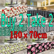 [Buy 2 Take 2] HTC Lababo Kitchen Curtain Short Curtain 4PCS 150*70cm Cover Cabinet Curtain Sink Cur