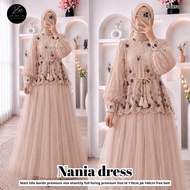 Ruby Dress #2 Wanita | Gamis Brokat Premium Full Furing | Dress Panjang Elegan Kekinian