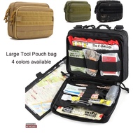 Tactical Large tool Pouch Molle EDC EMT Utility waist Pouch with Map Sleeve Modular Tool Pouch Flag Patch