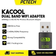 Kacool WiFi Adapter 600Mbps Dual-Band 2.4G and 5G Hz Bluetooth Wireless Receiver Adapter