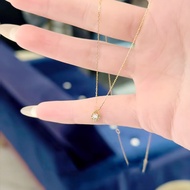 Popular~925Sterling silver gold-plated zircon necklace Japanese Style agete Simple and exquisite min