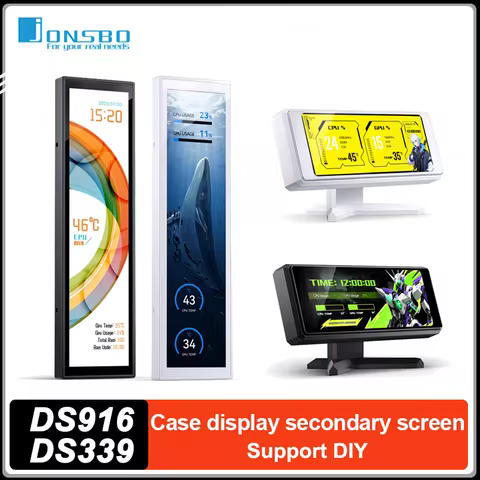JONSBO Computer Chassis USB Secondary Screen DS916 IPS Display Support custom CPU GPU RAM Smart Scre
