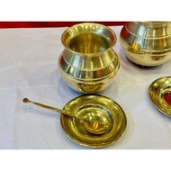 BRASS PONGGAL POT WITH LID