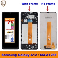 100% Original 6.5" Display For Samsung Galaxy A12 LCD Display For SamsungA12 A125F with Frame Touch Screen Digitizer Replacement Parts