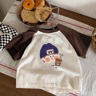 Strictly Selected Cute Sisters Clothes Pure Cotton Cartoon Short-Sleeved Children's Brothers Sisters