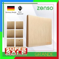 Zenso Grande Switches & Sockets Gold Colour  Switch  Light Switch  Sirim apppved