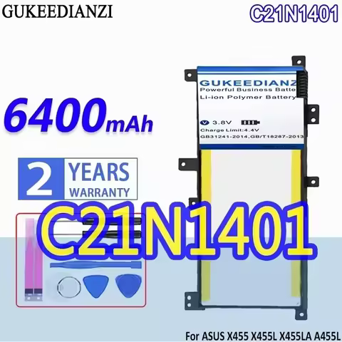 GUKEEDIANZI Battery C21N1401 6400mAh For ASUS X455 X455L X455LA A455L A455LD A455LN F455L X454W X455
