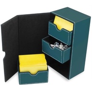 BCW Deck Vault-LX 200 - Teal | Premium Card Deck Box with 100 Sleeved Card Capacity, Magnetic Closur