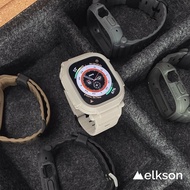 【Elkson】 加拿大 Elkson Apple Watch Ultra 1/2 49mm Quattro Pro 2.0 一體成形軍規錶帶+9H鋼化膜(內附貼膜神器)