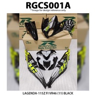 Rapido Cover Set Yamaha Lagenda 115Z Fi VR46 (11) Black Accessories Motor Ysuku Color Hitam 115 115F