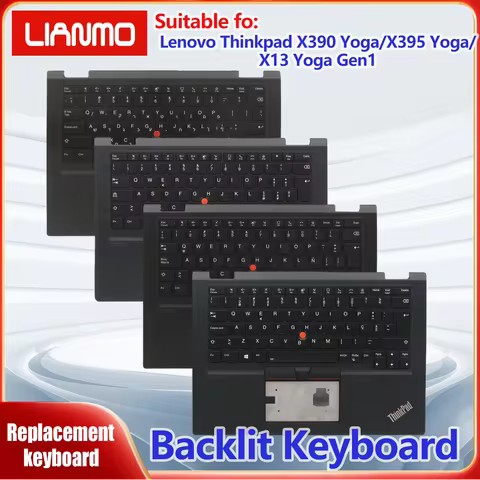 German/Dansk/Czechoslovak/Spanish/Estonian/French for Lenovo ThinkPad X390 Yoga/X395 Yoga/X13 Yoga G