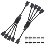 2PCS 5V 3PIN ARGBスプリッターケーブル 1対4 5V 3ピン・アドレス可能（オスピン付き）1メス～4メスポート3PINハブ拡張コネクタコード ARGB LEDストリップ、ARGBファン