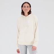 NEW BALANCE Women's Long-Sleeved Top Hooded Bristles University Essentials Stacked Logo Athlete