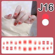 Polos Kuku Palsu 24 Model Bening Pendek dan Panjang Matte Kulit Simple Fake Nails Glue Aesthetic + L