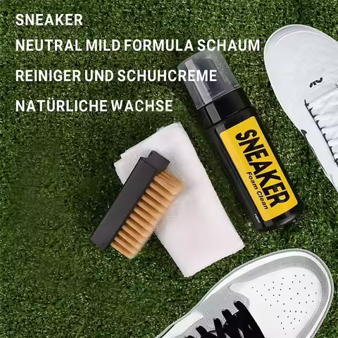 Sneaker Foam Cleaner Kit for Leather Suede Canvas Nubuck, Sports Shoe Dry Cleaning Spray Set Shoe Cl