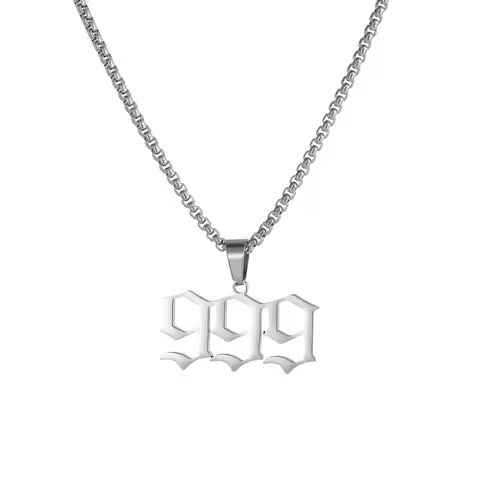 Stainless Steel JUICE Wrld Lucky Numbers Necklaces 555 666 777 888 999 Angel Number Pendant for Wome