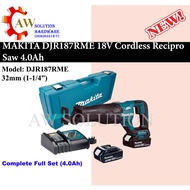 MAKITA DJR187RME 18V Cordless Recipro  Saw 4.0Ah