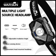 WARSUN WH02 Rechargeable LED Headlamp Red White Light USB Charging Outdoor Mountaineering Fishing He