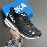 Sepatu Pria Running Hoka Clifton 9 Black White