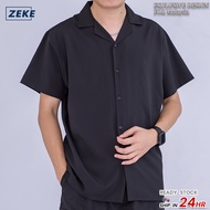 ZEKE A0005 Lapel Shirt Men Casual Plain Short Sleeve Men Shirt Korean style Fashion Polo Shirt Unsex