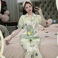 Đồ Bộ Pijama Vải Lụa Latin Tơ Tằm Freesize (40-60kg) & Bigsize (60-75kg) Cho Nữ Women Voi - ShopThuy