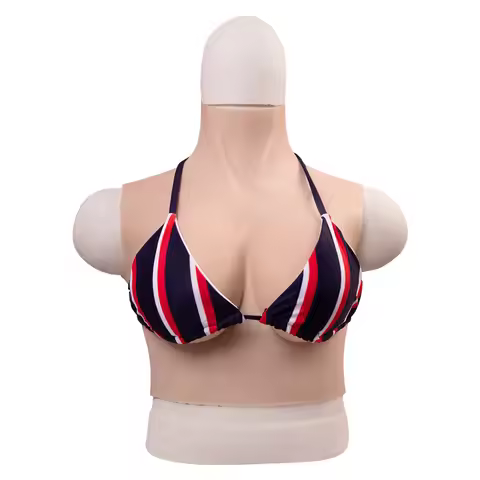 Artificial Breast Plate Transgender Tits Shemale Sissy Cross Dresser Fake Chest Bodysuit Boobs Toys 
