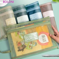 Portable Double Layer File Bag with Zipper Simple File Bag