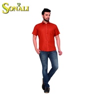 Sonali Men's Shirt Modern Casual Indian Traditional (Top) Tshirt Men Fashion Indian Kurta For Men Q0