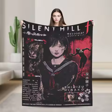 Silent Hill F Poster Blankets Silent Hill Horror Game Warm Soft Graphic Plush Bedding Throws For Out