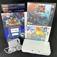 缺貨【NEW N3DSLL主機】95新NEW 3DS LL 日規 珍珠白＋魔物獵人X＋充電器 【中古二手】台中星光