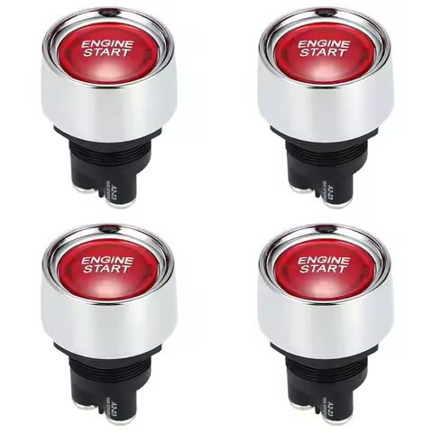 A33G-4X Engine Button Car DC 12V 24V Red Car Start Engine Button Light Switch Button Start Ignition 