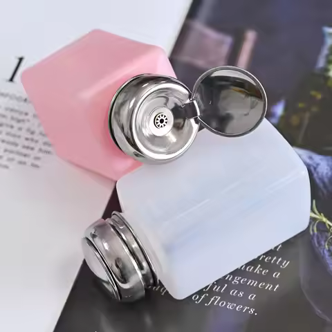 200-ML Nail Press Bottle Liquid Alcohol Gel Polish Holder Portable Acrylic Gel Polish Cleaner Remove
