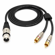 Standard Cable Plus 2 Jack RCA To Canon XLR Female 50Cm-5Meter
