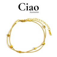 [KHÔNG ĐEN GỈ] Vòng tay lắc tay titan không gỉ thiết kế tinh tế mã 100 Ciao