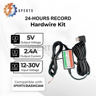 24-Hours Record Hardwire Kit f 12/24/30V to 5V 2.4A Type-c Car Camcorder Power Adapter Cable for Das