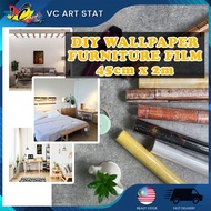 VC Art DIY Wallpaper 45cm x 2m Furniture Film Sticker PVC Self-Adhesive Foil Penapal Dinding School 