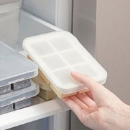 日本霜山 防異味密封式矽膠製冰盒附蓋(6格)-3入-多色可選