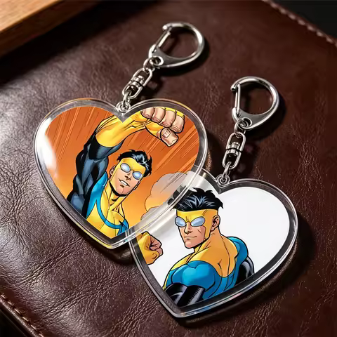 Hot Superhero TV Show Invincible Keychain for Accessories Viltrumite Omniman Conquest Comic Keyring 