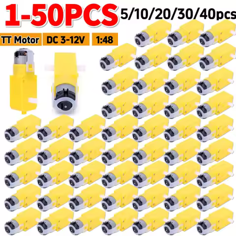 1-50Pcs Dual Shaft TT Motor DC 3-12V for Arduino DIY Smart Car Robot Electric Gear Motor 1:48 Plasti