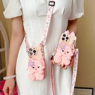 HX| For iPhone 6 6s 7 8 Plus X XR Xs Max 11 12 13 14 15 16 Pro Max SE 2020 Pink doll purse soft casi