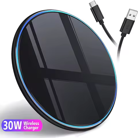 30W Wireless Charger Fast Charging For iPhone 16 15 14 13 X XR XS Max 8 For Samsung S10 S20 Note 10 