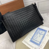 MEN'S HANDBAG CLUTCH WOVEN LEATHER BOVEN8987 MIRROR QUALITY