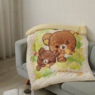 正版卡通授權/Rilakkuma拉拉熊-蜂蜜滋味/泡泡兒童暖絨被-100x120