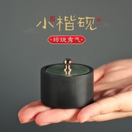 Jade Small Inkstone Small Regular Calligraphy Dedicated with Lid Raw Stone Material Hot Pot Inkstone