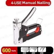 GSWLTT Construction Stapler, Powerful With 600 Staples Nailer,  Heavy Duty 4 in 1 4-14mm Manual Nail