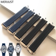 Silicone Watch Strap Suitable for Omega Sea Omega Horse AT150 to Observatory 8900 Blue Gold Needle Captain 20mm