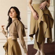 BUNDLE Ammora Top Golden Brown Alice Skirt Golden Brown Women's Sleeveless Tops Soft Denim Plain Sle